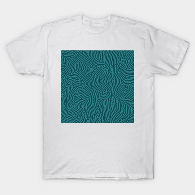 Liquid Turing Pattern (Green) T-Shirt by John Uttley